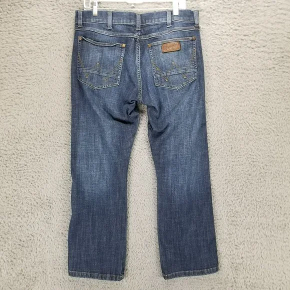 Wrangler Jeans Mens 33x30 Retro Dark Wash Stretch Mid Rise Slim Boot - Picture 10 of 16